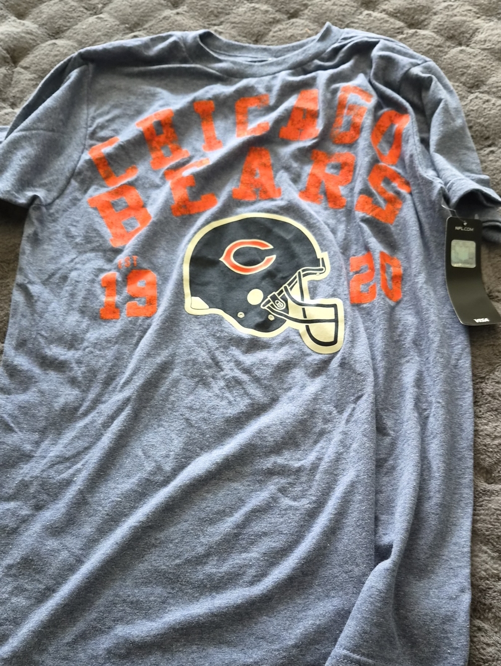 Chicago Bears Medium Men Football Tee - Gray & Orange